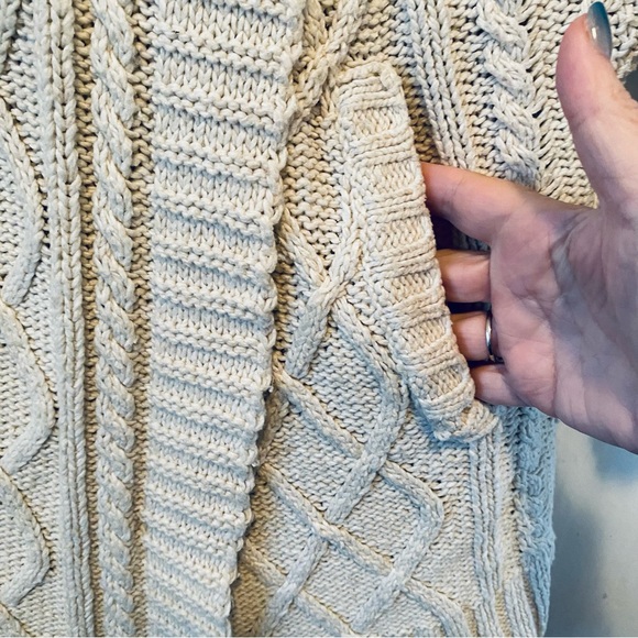 PRANA Delaney Cable Knit Fisherman Knit Long Line Sweater Coat S - Picture 5 of 12